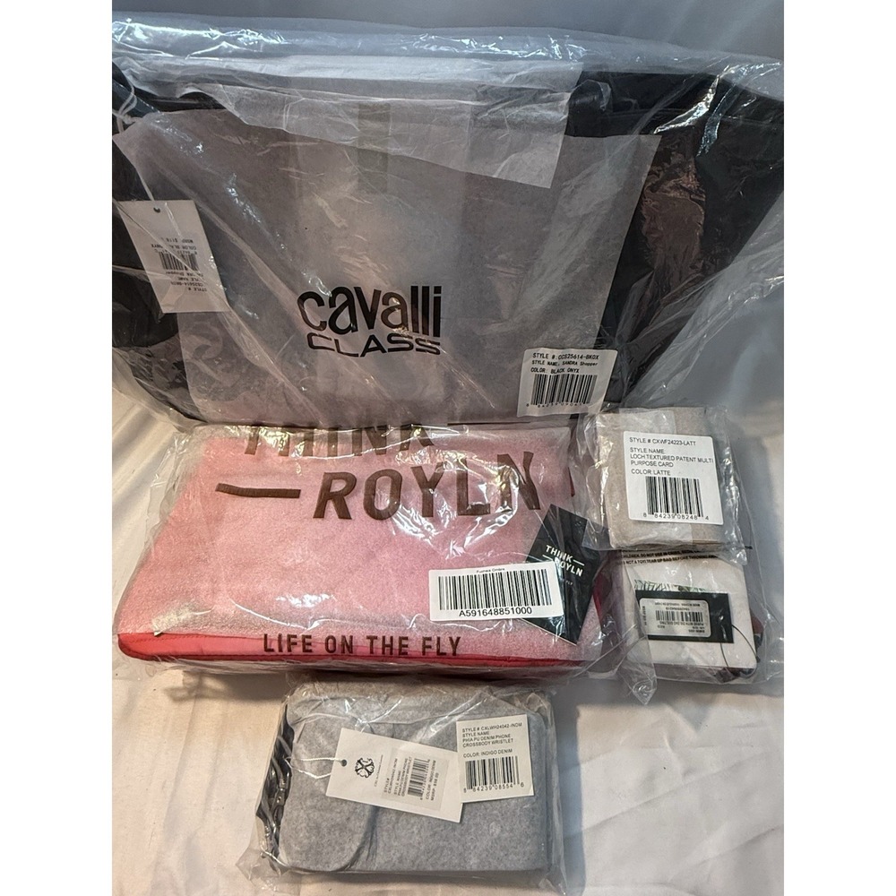 NWT Designer Purse Lot 5 Cavalli Class Think Royln CXL Badgley Mischka Handbags - Picture 2 of 9
